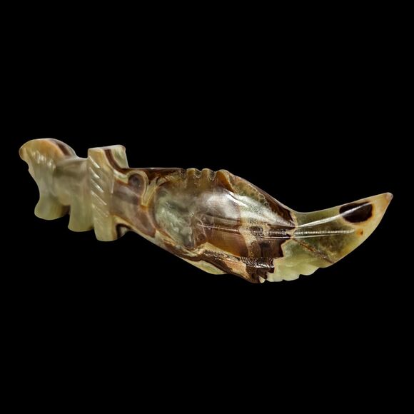 Green Marble Onyx Dagger with Lion Handle, handmade 8" knife, gift for holidays - Picture 3 of 9